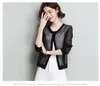 Women's Knits Ladies See Through Knitted Cardigan Coat Spring & Summer 2023 Casual Thin Hollow Out Knitwear