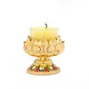 Candle Holders Butter Lamp Holder Lotus Shape Household Long Light For Buddha Zinc Copper Alloy Hand Painted Candlestick ZB356