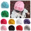 Bonnet de pull fileté pour enfants de couleur unie bébé plissé fleur bonnet fœtal désossé bonnet de bébé