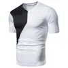 Männer T Shirts COLDKER Sommer Kleidung Patchwork Muster Nähen Casual Sport T-shirt Streetwear Tops Männlich der Tuch