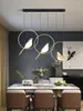 Pendant Lamps Nordic Golden Bird LED Chandelier Parlor Bar Bedside Hanging Light Fixture Novelty 360 Degree Rotation Replaceable Home Deco