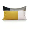 Pillow Modern Sea Blue 30x50cm Light Luxury Designer Classic Matching Splicing Bag Model Room Waist Pillowcase