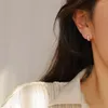 Hoop Earrings Korean Small Cute Cross For Women Girls Simple Gold Color Geometric Fashion Party Jewelry