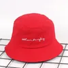 Cloches Letter Embroidery Bucket Hat For Men Women Fashion Outdoor Fishing Mens Panama Summer Lovers Flat Hip Hop Bob Cap RED1