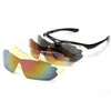 Okulary przeciwsłoneczne Ramki Modne soczewki 5pcs poliwęglanowe soczewki słoneczne mogą dostosowywać receptę okulary okulary ramy wiatrowoodporne okulary rowerowe Qu