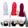 Decorazioni natalizie per la casa Cappellino per vino rosso in feltro Chanpagne Set ornamento Navidad 2023