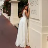 Sukienka ślubna plaża seksowna koronkowa sukienki w dekolcie 2023 Bez rękawów kwiatowa aplikacja Tiulowa Suknie panny młodej Linia Długość podłogi vestido de novia