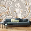 Papéis de parede Papéis de parede personalizados papel de moda em relevo 3D Personagens Art Beauty Living Room Baskroom TV Murais de decoração de parede