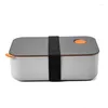 Geschirr-Sets, Lunchbox, 1000 ml, mit 2 Fächern, umweltfreundlich, BPA-frei, Bento, hermetisch, mikrowellen- und spülmaschinenfest (Orange)