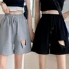 Pantaloncini da donna Foro da donna Hip Hop Basic Mujer Harajuku Cool Vita alta Tutto-fiammifero Ulzzang Coulisse Tempo libero Allentato Alla moda Solido Studenti