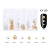 Décorations Nail Art Mixte 6 Styles / sac 3D Or Métal Rivets Goujons Rond Animal Lune Décoration Ongles Shell Autocollant Manucure DIY Accessoires