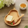 Plates Creative Christmas Wooden Children Tableware Dinner For Kids Wood Dish Plate Earing Utensils With Spoon And Fork