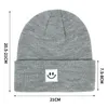 Bérets sourire étiquette femmes hiver tricoté Bonnet unisexe Bonnet chapeau pour hommes HipHop Ski casquette Skullcap couleur unie Crochet Skullies