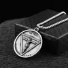 Pendant Necklaces Crucifixion Jesus Round Men Women Stainless Steel Pentagram Satan Devil Necklace Fashion Hip Hop Jewelry Gift