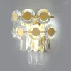 Lampade da parete K9 Crystal Golden Bady Mounted Light Post Modern Luxury Lustre Lampada per soggiorno Camera da letto Home Warm Luminaire