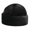 Baskenmütze, praktische Mütze, ohne Krempe, für den täglichen Gebrauch, einfarbig, Winterkopf, Plüsch, Präsident