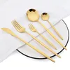 Geschirr Sets 6/36 Teile Gold Set Edelstahl Besteck Besteck Dessert Messer Kuchen Gabel Kaffee Löffel Besteck Küche geschirr