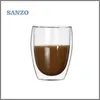 Tasses Soucoupes Ensemble De 2 Pièces Soufflé À La Main Résistant À La Chaleur Borosilicate Café Pour Latte Boissons Jus Verres 350ml / 12oz