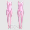 Damskie stroje kąpielowe xckny satynowy błyszcząca jednoczęściowa skóra body bodysuit wysoko rozciągający spandex spandeks otwarty krocze pełne ciało rajstopy unisex zentai