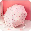 Umbrellas Sunny Umbrella Female Folding Sweet Portable Ins Simple Forest Retro Japanese Cute Rainy WJ030112