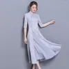 민족 의류 2023 Spring Summer Modern Cheongam 여성 ao dai 레이스 Qipao 중국 드레스 Long Qi Pao 파티 빈티지 우아한 고품질