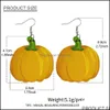 Dangle Chandelier Halloween Leather Earrings For Women Water Drop Pumpkin Ghost Hand Hat Skl Bat Lantern Doublesided Printed Deliv Dhsh0