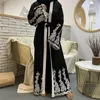 Этническая одежда мусульманская женщина платье модная сетка сетчатая вышивка.