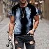 Men's T Shirts Shirt Short-Sleeved Colorful Splash Tie Dyed Pattern 3d Print T-shirt Fashion Personality Large Size Round Neck