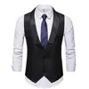 Coletes masculinos masculino de xale de xale preto colete 2023 marca slim fit cistascoat masculino negócio vestido formal chaleco hombre stra22