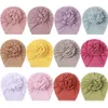 Fashion Solid Color Children's Threaded Pullover Cap Baby Pleated Flower Boneless Fetal Cap