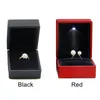 Jewelry Pouches Display Case Mini Decoration Ring Box For Engagement Organizer Wedding Propose With LED Lighted Gift Storage Earring