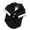 Dog Apparel Pet Clothes Black Bow Tie Gentleman Formal Party Wedding Coat Jacket Grooming S/M/L'XL/2XL