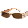 Sunglasses 2023 Rhinestone Women Brand Designer Rectangle Sun Glasses Retro Vintage Shining Small Frame Sunglass Shade