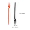 Dinnerware Sets 2Pcs Disposable Plastic Tableware Two-in-one Chopstick Fork Kitchen