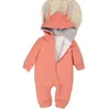 Jumpsuits Baby Overalls för vinterfödda klädöron Rompers Girls Boys Jumpsuit Spädbarn Varma får Ullkläder