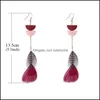 Dangle Chandelier Feather Earrings Women Bohemian Statement Semicircle Acetate Sheet Earring Long Fashion Jewelry Gift Wholesalez Dhml8