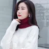 Foulards chaud épais Style coréen unisexe tricoté écharpe hiver automne anneau femmes Bandana solide polaire hommes cou châle