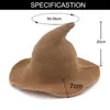 Boll Caps Cosplay Witch Hat Party levererar Halloween Decoration 1 PC Solid Color Wool Peaked Wizard Women 2023