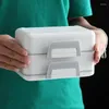 Set di stoviglie Bento Box portatile in plastica a 2 strati, pranzo al microonde per ufficio scolastico e picnic