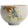 Tasses soucoupes en porcelaine chinoise Jingdezhen, tasse à thé de Boutique, Ruyao, glaçage craquelé de Kungfu, Design floral en céramique, 80ml