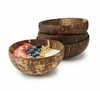 Bowls Kitchen Tableware Creativity Natural Wood Coconut Spoon Dessert Salad Rice Bowl Shell Set Crafts Coconutbowl
