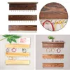 Jewelry Pouches 3pcs With Hooks Vintage Gift Bedroom Adjustable Home Rack Set Earring Display Natural Wood Wall Mounted Multifunctional