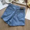 Dames shorts High Taille Elastic Denim Dames Spring Summer Sexy Blue Wrap Hip Slim strakke broek Dameskleding