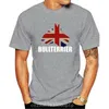 T-shirt da uomo BULLTERRIER Head Logo GB Flag White Letter Dog Shirt Designing Tee Colletto tondo Immagini Antirughe Traspirante