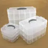 Pudełka do przechowywania zabawkowe cegły z cegły budulcowej Organizator biżuterii Houseeping Plastikowe przezroczyste pojemnik sortowania