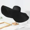 Wide Brim Hats 25cm Foldable Sun Hat For Women Oversized Beach Summer Seaside Vacation UV Protection Straw Wholesale Eger22