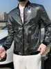 Men's Jackets Spring Summer 2023 Sun Protection Clothes Silver Sequin Thin Youth Korean Wave Male Stand Collar Slim Casual CoatMen