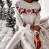 Chandails pour femmes Christmas Coltweneck Elk imprimé tricot Femme Pull à manches longues Hiver d'automne Hiver Lady Elegant All-Match