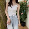 Women's Tanks Spaghetti Strap Summer Camis Tops Women Korean Sexy Shirts Casual Solid Streetwear Sleeveless Vintage Knitted