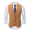 Men's Vests Mens Sleeveless Suit Vest Casual Stand-up Collar With Multi-button Waistcoat